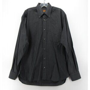 Davide Cenci Shirt 15 Charcoal Button Down Classic Medium Italy *
